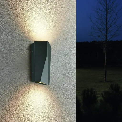 Aplica de perete pentru exterior Tay, TRIO, 10.6x6.2x20 cm, 4.5W, 2x SMD, aluminiu turnat, antracit