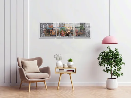 Tablou decorativ, 1409, 60 x 60 cm, 3 piese, Multicolor