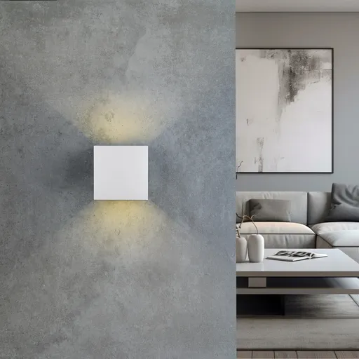 Aplica de perete pentru exterior Talent, RL, 10x10x10.5 cm, 0.5W, 2x SMD, metal, alb mat