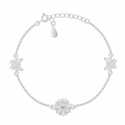 Brilio Silver Brațară din argint Fluturi și floare BRC217W