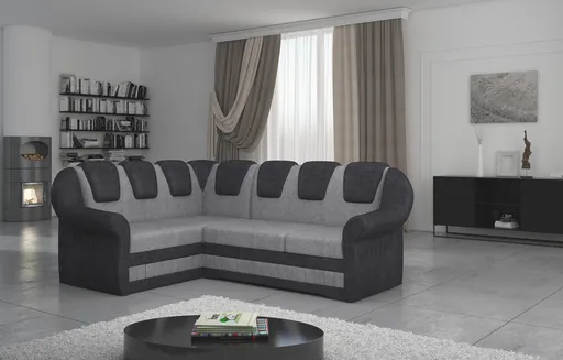 Coltar extensibil stanga 3 locuri ELTAP, LII-005, Lord II, 243x195x112 cm, lemn/poliester, gri deschis/gri inchis