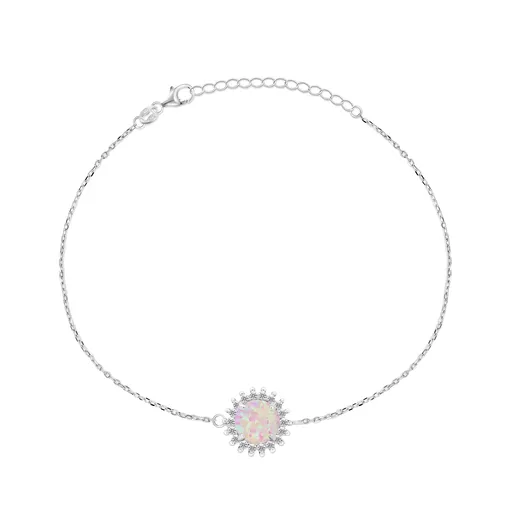 Brilio Silver Brățară fermecătoare cu opal sintetic BRC37WP