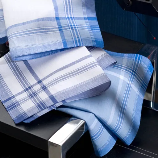 Set de 12 batiste din bumbac cu dungi, fire vopsite