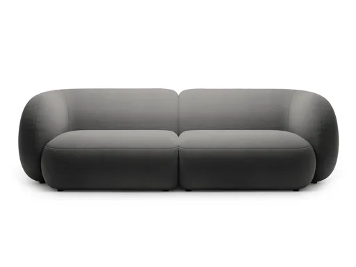 Canapea modulara 4 locuri, Kate, Micadoni Home, 243x99x76 cm, catifea, gri inchis