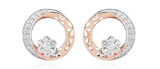 Silver Cat Romantici cercei bicolori cu zirconi SC432