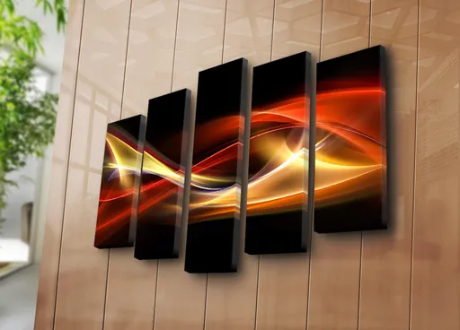 Tablou decorativ, 5PATK-243, 19 x 70 cm, Multicolor