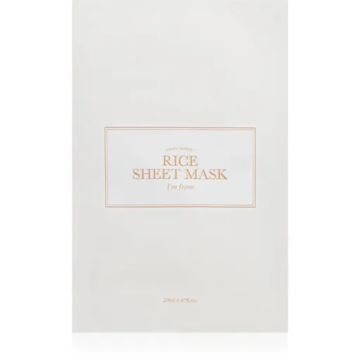 I'm from Rice Sheet Mask mască textilă hidratantă pentru uniformizarea nuantei tenului 1 buc