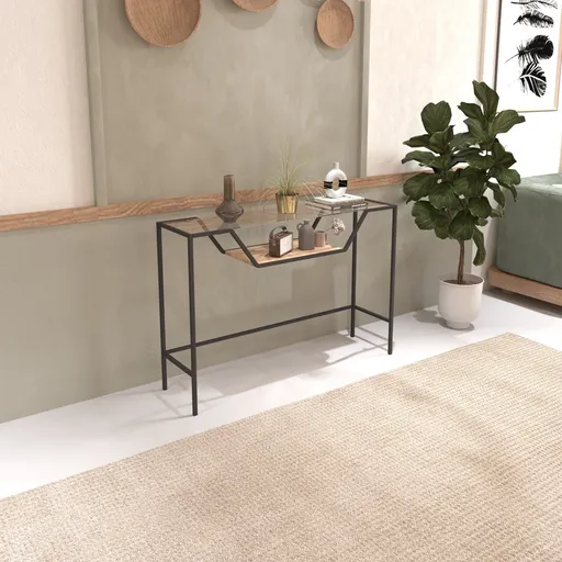 Consola, Hanah Home, Lala, 100x76x30 cm, Negru