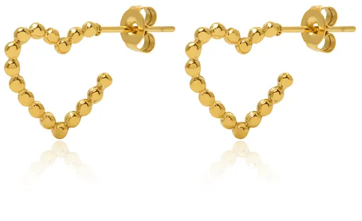 Troli Romantici cercei în formă de inimă placați cu aur
