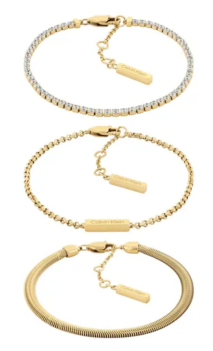 Calvin Klein Set modern de brățări placate cu aur CK Trio 35000797