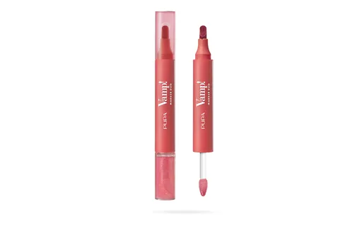 PUPA Milano Fix și luciu de buze cu ulei 2in1 Vamp! (Marker Duo) 4 ml 004 Spicy Raspberry