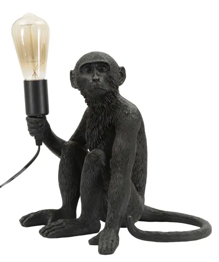 Lampa de masa Monkey Sitting, Mauro Ferretti, 1 x E27, 40W, 33x33x32 cm, polirasina, negru