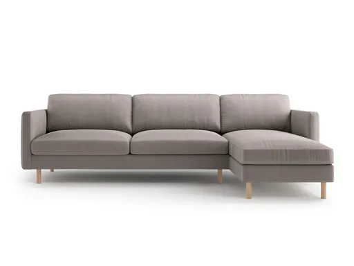 Coltar dreapta 4 locuri, Eden, Micadoni Home, 286x150x90 cm, catifea, gri beton