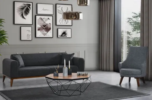 Canapea extensibila 3 locuri, Atelier del Sofa, 560ARE2905, Antracit