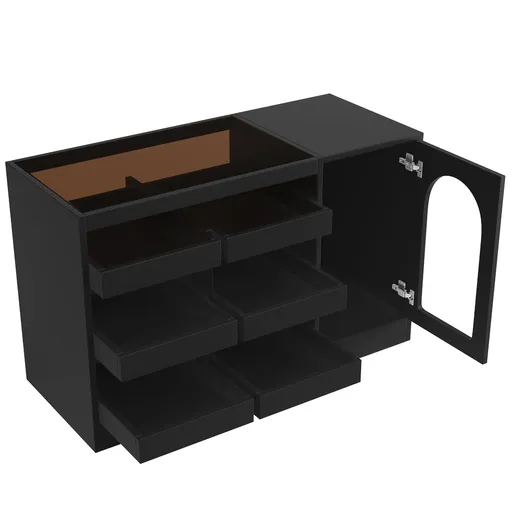 Comodă modernă cu sertare, Negru | Aosom Romania