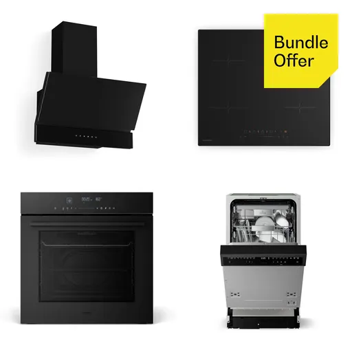 Klarstein Velaire plită cu inducție, mașină de spălat vase, cuptor, hotă