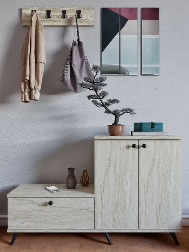 Cuier de perete, Hanah Home, Evva, Travertin