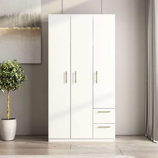 Dulap pentru haine, Hanah Home, Merlin, 90x171.8x45 cm, Alb