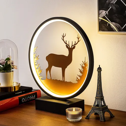 Lampa de masa, Opviq, 526SHD1137, Negru/Cupru