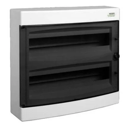 Cofret de distributie din plastic, montare aparenta , usa tranparenta, IP40, PNS 24(2x12) module Noark ( 101500 )