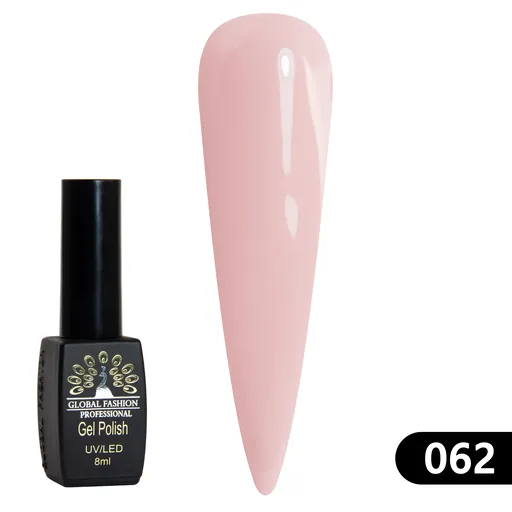 Gel Lac Global Fashion Black Elite 062, 8 ml, TPO Free