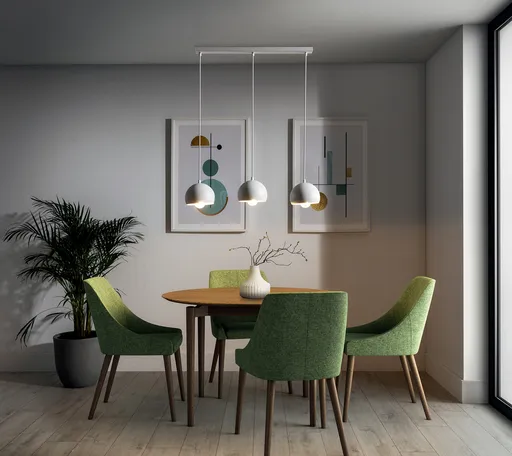 Lustra ELTAP, Callide, 65x15x110 cm, 3xE27, 15W, otel, alb