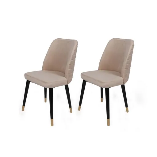 Set de scaune de sufragerie Hugo Cream and Black,2 buc.