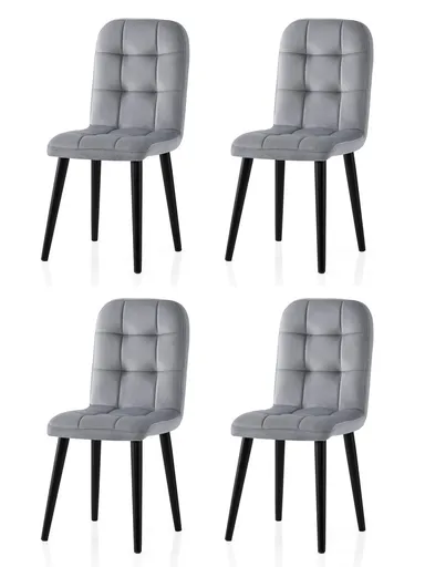 Set scaune 4 piese, Hanah Home, Retro, Gri inchis