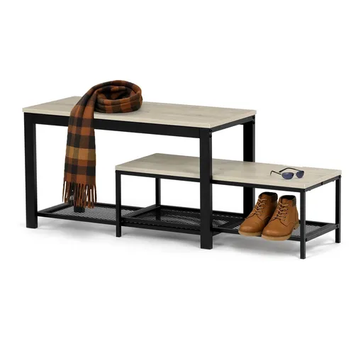 Set de 2 rafturi pentru pantofi, stejar Sonoma, maro deschis