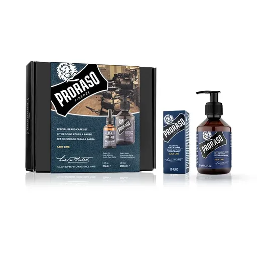 Set Ingrijire Barba - Ulei + Sampon PRORASO -  Azur Lime
