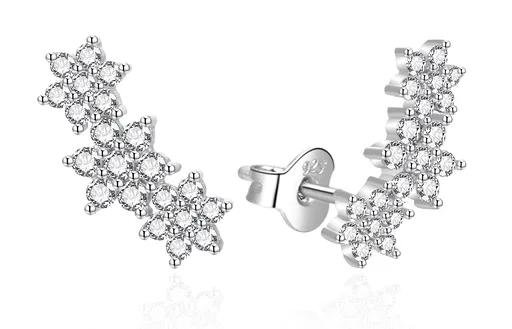 Agato Cercei lungi Flori cu zirconi AGT-E023PW