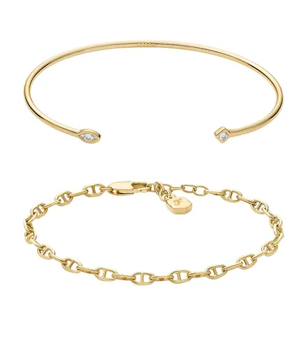 Fossil Set decent de brățări pentru femei placate cu aur Heritage JA7292SET