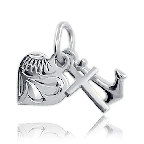 Soliter Pandantiv din aur alb dragoste, credință, speranță alb 242 001 00077 07