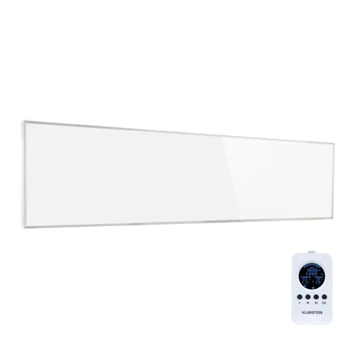 Klarstein Wonderwall Air Art 36, încălzitor cu infraroșu, 120 x 30 cm, 360 W, montat pe perete, telecomandă, alb