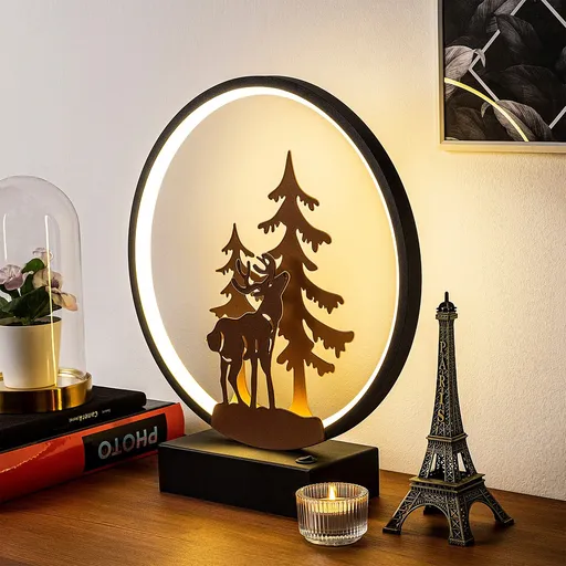 Lampa de masa, Opviq, 526SHD1138, Negru/Cupru