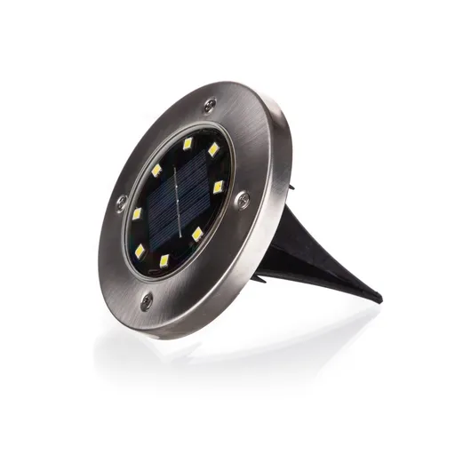 Happy Green Lampă LED încastrabilă solarăargintie, 12 cm