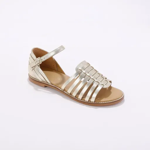 Sandale plate cu barete din piele