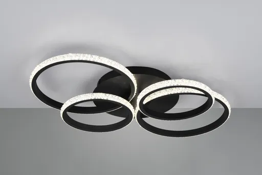 Plafoniera Cires, RL, 65.5x49.5x8.5 cm, 27W, 1x SMD, metal, negru mat