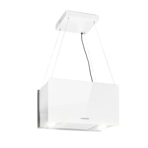 Klarstein Kronleuchter L, hotă tip insulă, 60 cm, evacuare 590 m³/h, LED, touch, alb