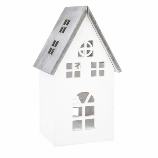 Decorațiune de Crăciun din lemn LED  Light house alb, 11,7 x 21,2 x 9,7 cm, alb