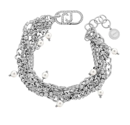 Liu Jo Brățară stratificată din oțel cu cristale și perle LJ3073