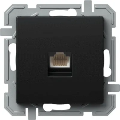 PRIZA CAT6 SCH KS DUBLA 2X RJ45 8/8,NEGRU, TEM Modul TEM-KQ41BKXO-U