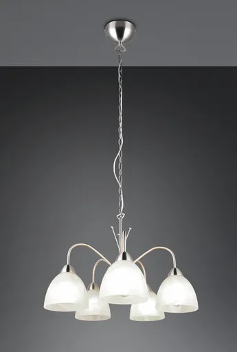 Lustra Dobby, RL, 55x150 cm, 10W, 5x E27, metal, nichel mat/alb