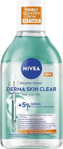 Nivea Apă micelară Derma Skin Clear (Micellar Water) 400 ml