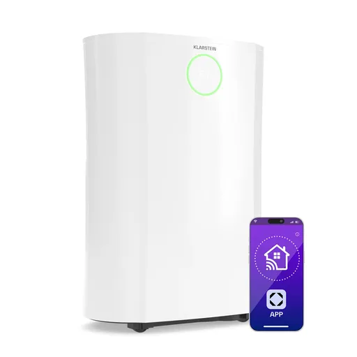 Klarstein DryFy ProConnect 16L Dezumidificator, 16 l/zi, 18 m², WiFi, Aplicație, Indicator LED, Cronometru 24 de ore