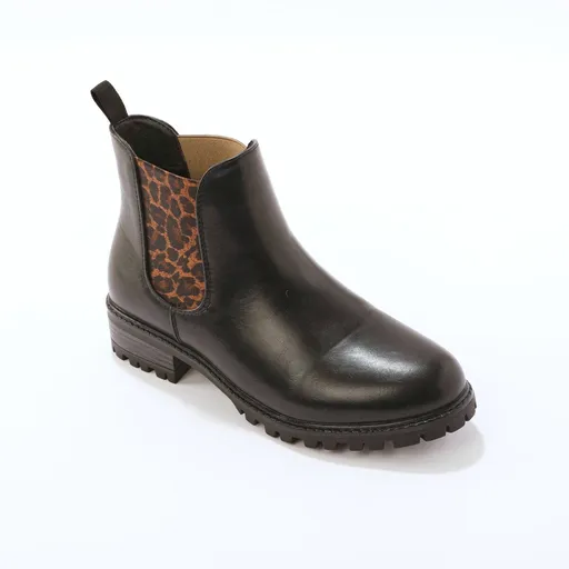 Ghete Chelsea joase cu imprimeu leopard