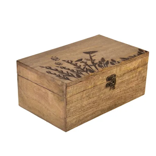 Cutie din lemn de mango InDecor Meadow, 26 x 16 x 11 cm, L