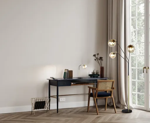 Lampadar Paxton, TRIO, 30x18x200 cm, 10W, 3x E27, metal, negru/auriu