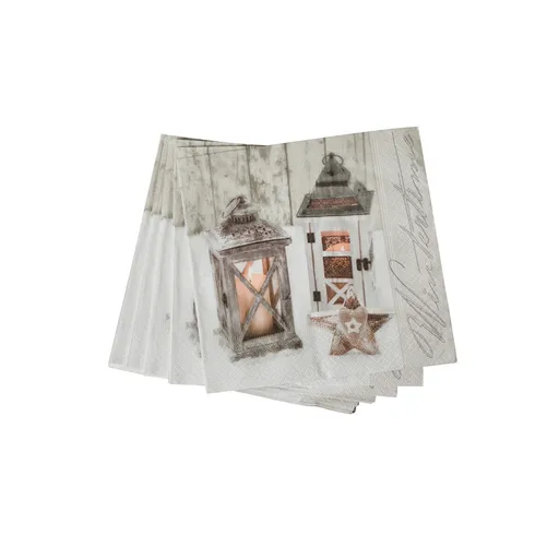 Set de 20 de șervețele de hârtie cu motiv de felinar