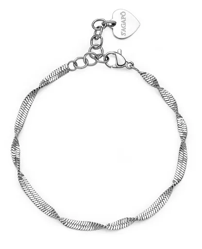 S'Agapõ Brățară elegantă din oțel tip șarpe, Chunky SHK51